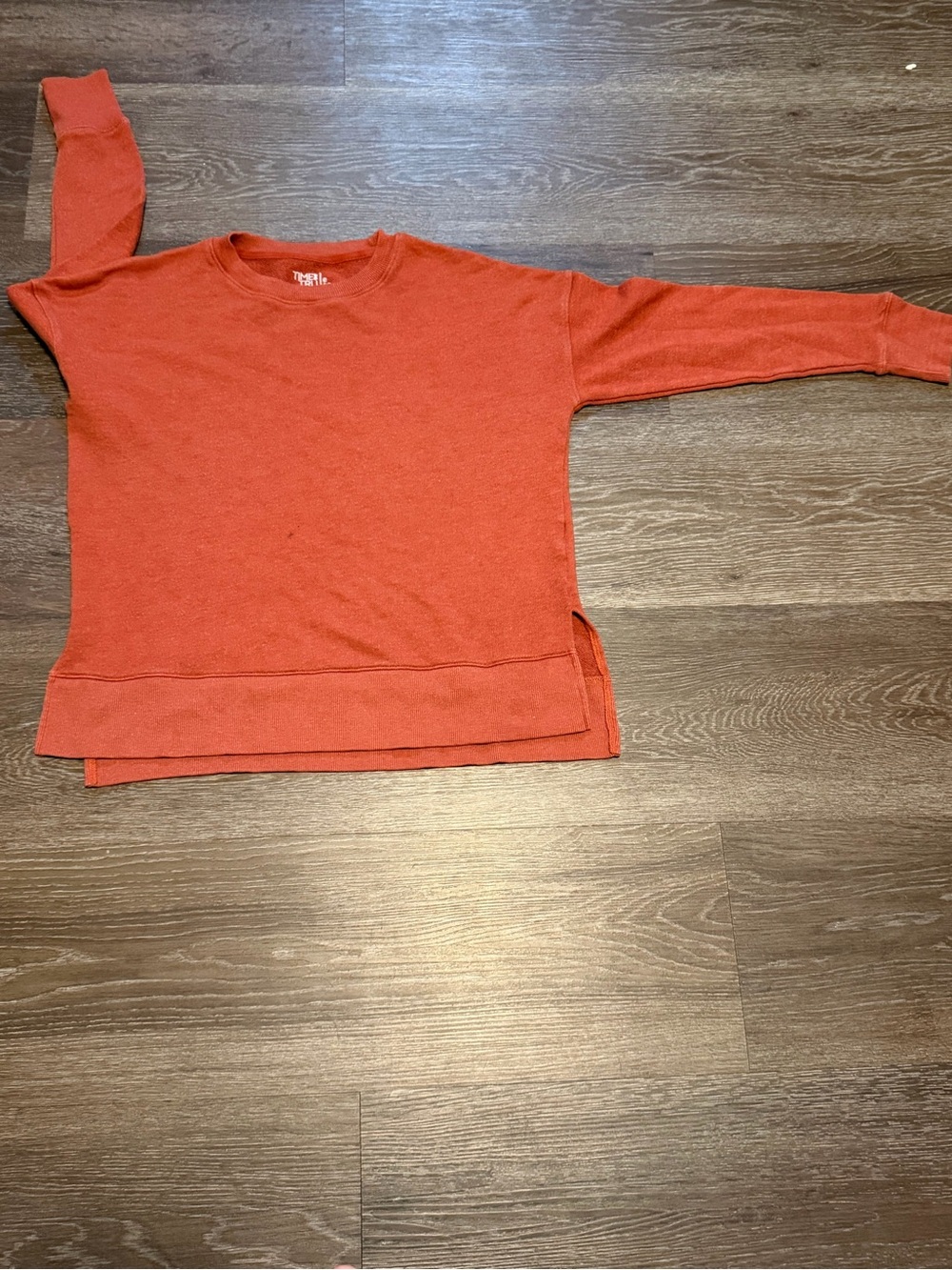 Time and Tru Women's Rust Orange Crewneck Sweatshirt